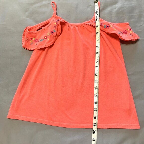 Girls Orange Tank Tops Glitter Sequin Children's Place Size 7/8 Off Shoulder - Picture 9 of 11